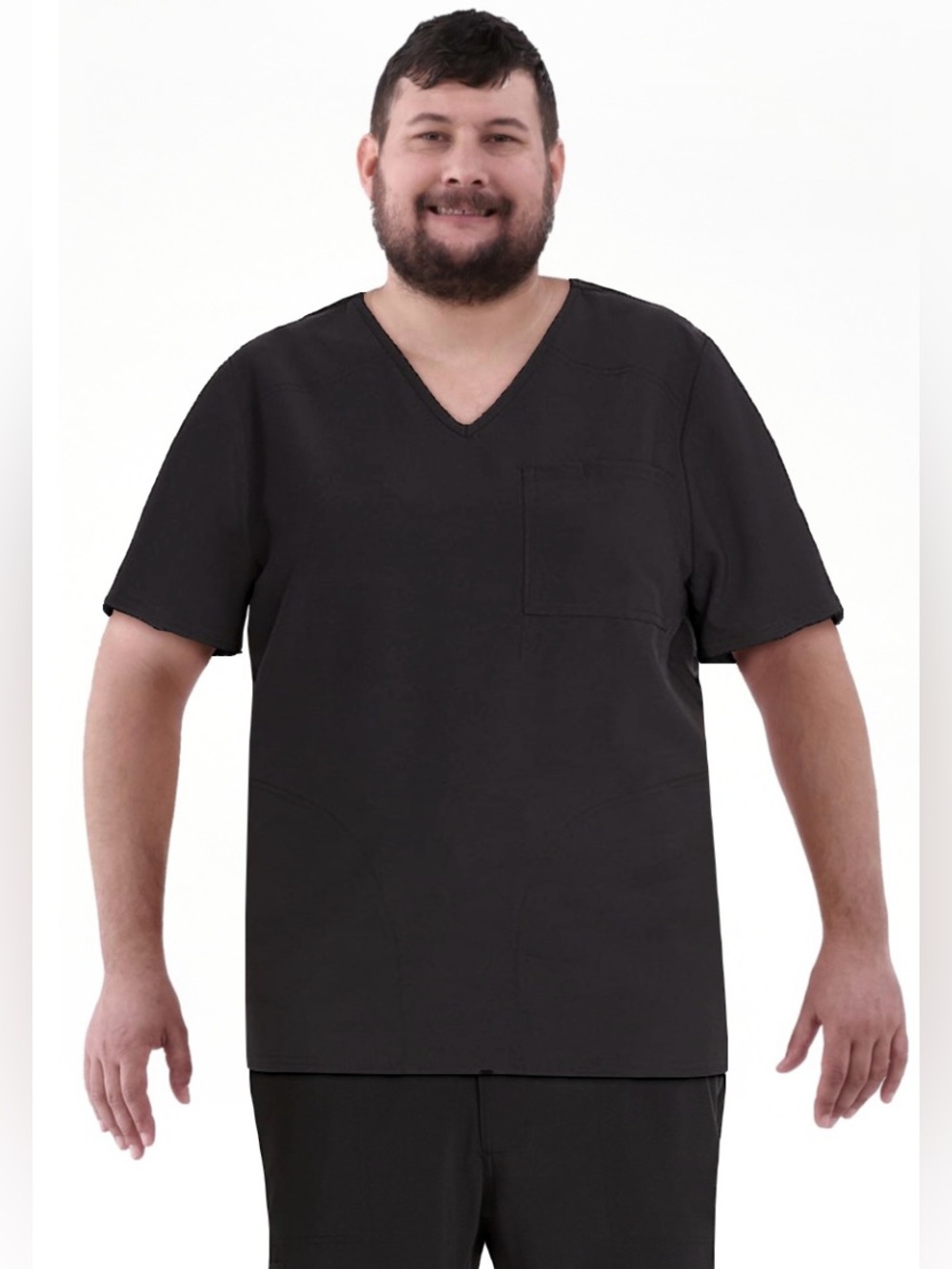 NWT Scrubstar Unisex Black V-Neck Scrub Top - Classic Work Shirt